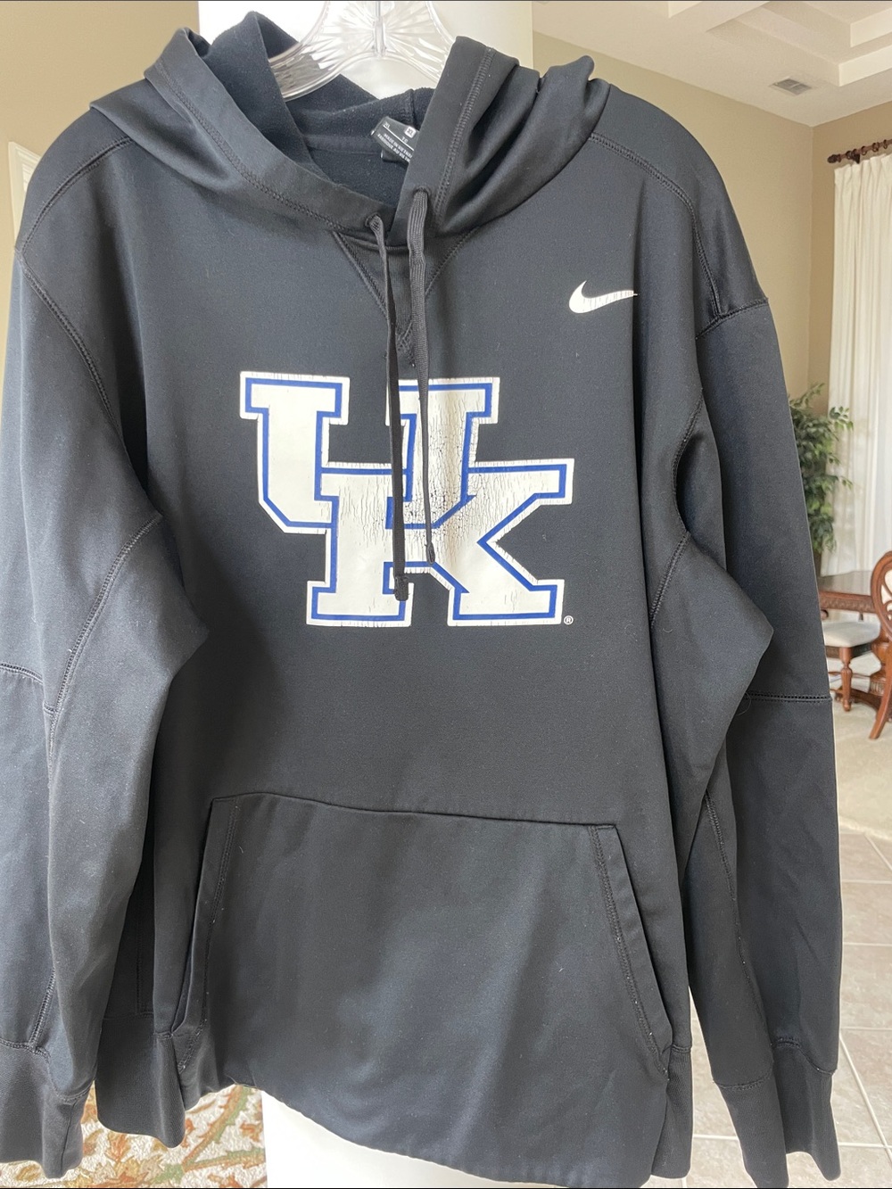 Nike Black Hoodie with White and Blue UK Logo